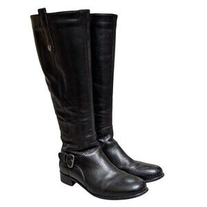 La Canadienne black leather tall riding boot size 7.5M waterproof inside zip